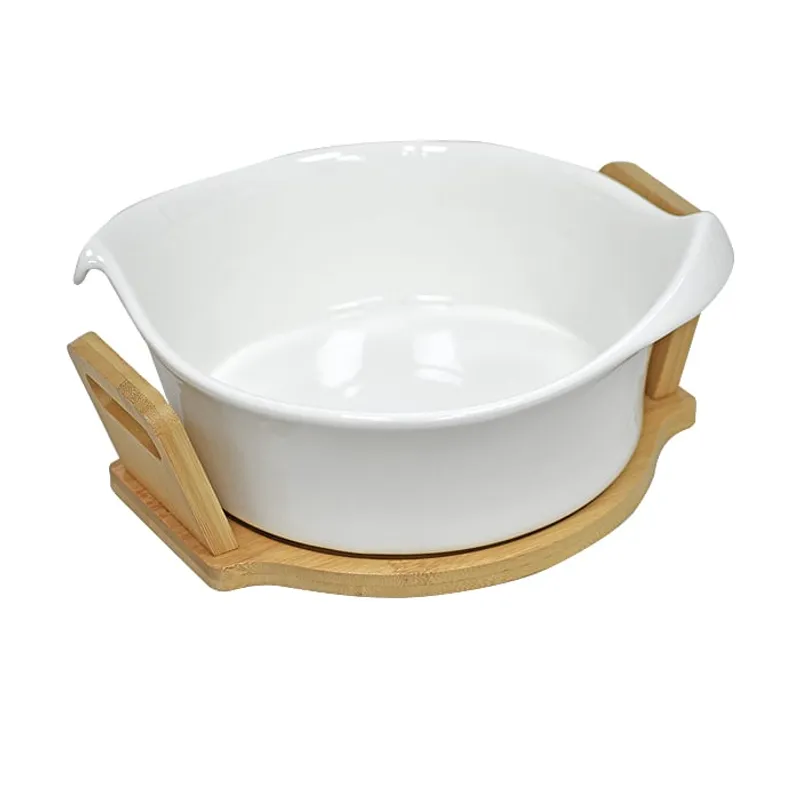 MSA MUEBLES SANTA ANA - Ensaladera Wood Porcelana