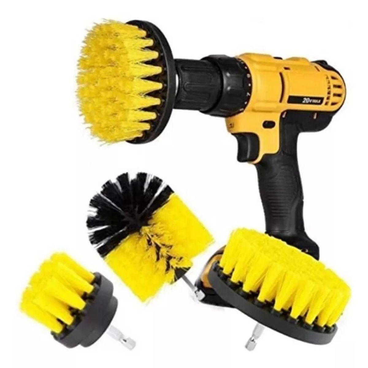 GENERICO - Kit De 3 Cepillos Para Taladro Lava Tapiz Baños Cocina X L