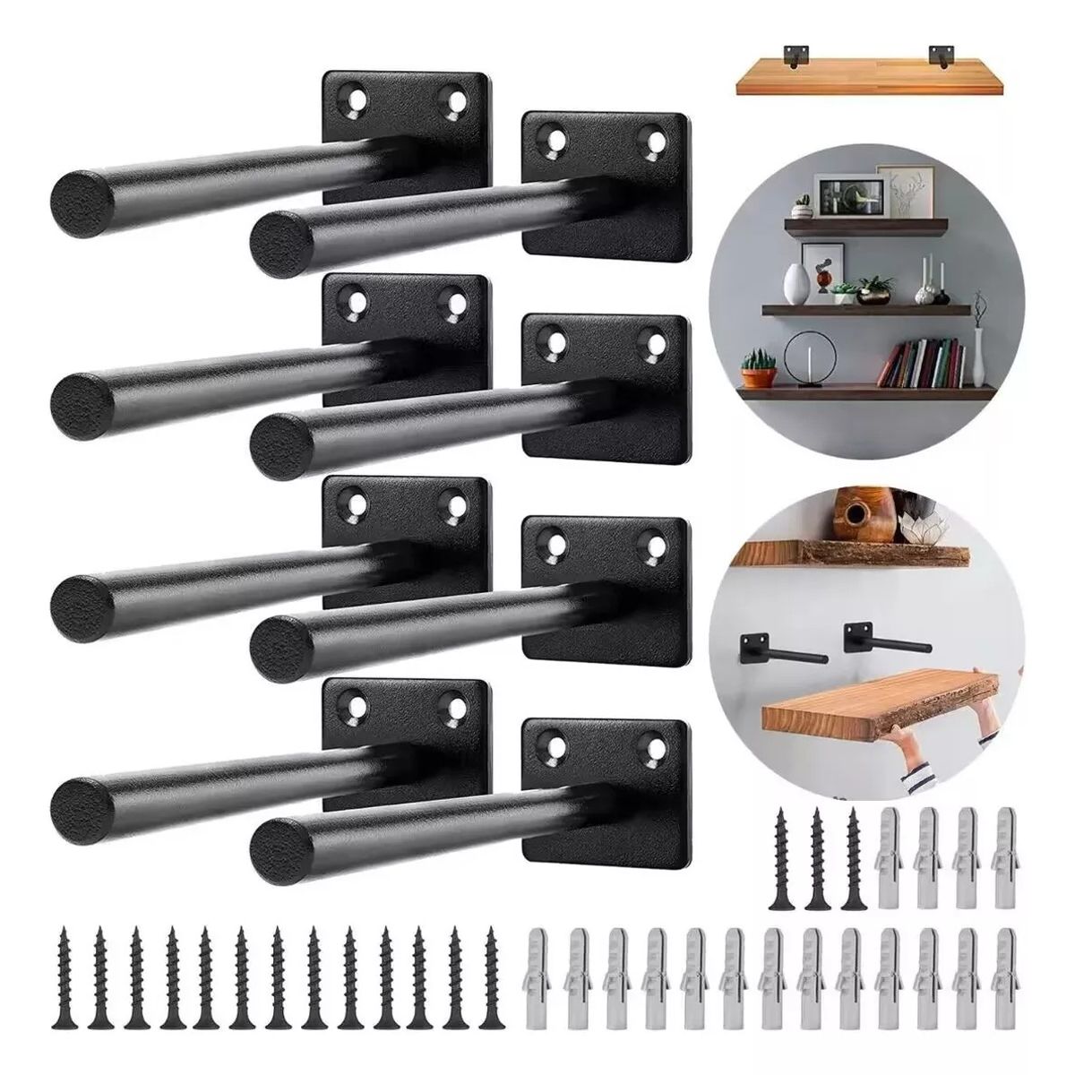 KUANGYE - Pack 8 Soporte Escuadra Para Repisa Estante 15 × 1.2 Cm