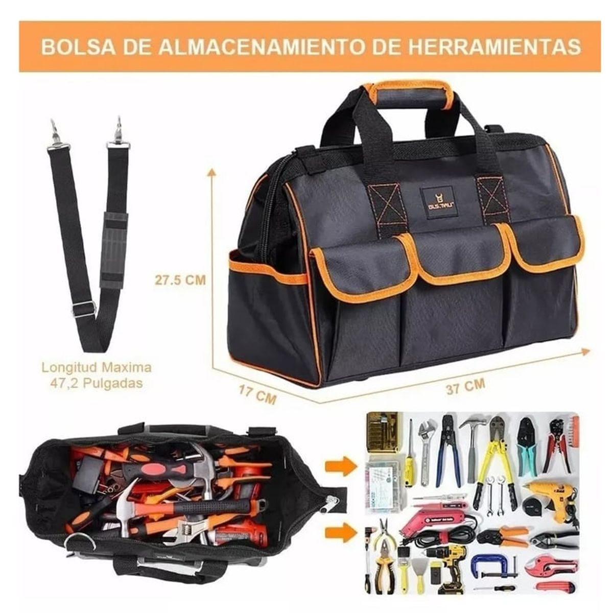 BITART - Cerrar Top Boca Ancha Bolsa De Almacenamiento De Herramienta