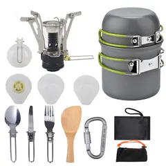 BITART - 13pcs Set Ollas Camping 13 Piezas Y Cubiertos