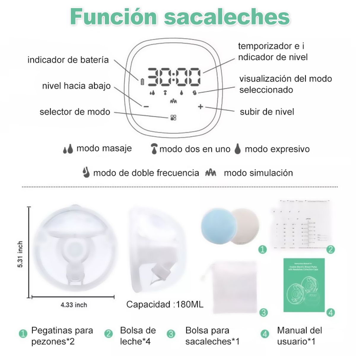 ZSPK - Sacaleches Dobles Eléctricos Materna Con Repuestos