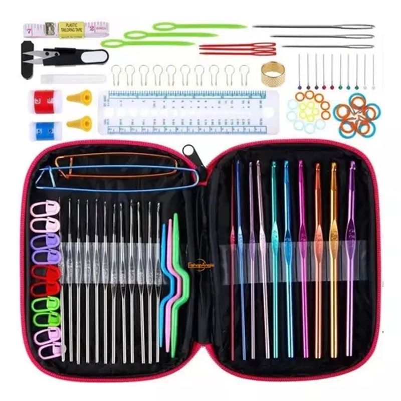 TIOZONEY - Set Crochet 100pcs Accesorios Ganchillo En Estuche
