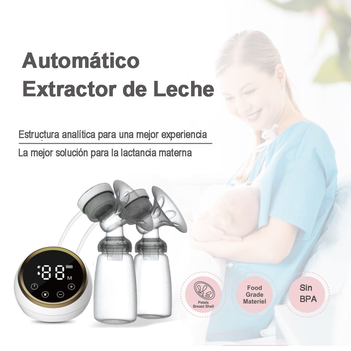ZSPK - Doble Sacaleche Eléctrico Materno Suave y Seguridad