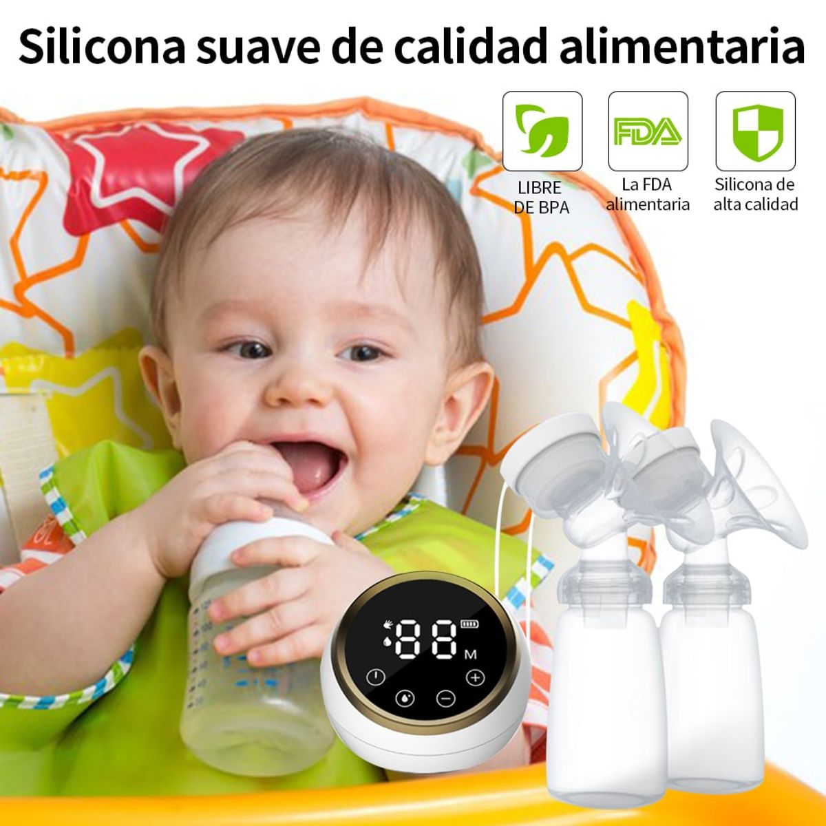 ZSPK - Doble Sacaleche Eléctrico Materno Suave y Seguridad