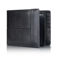 Negro Cartera Antirrobo Para Hombre Billetera Rfid Cuero