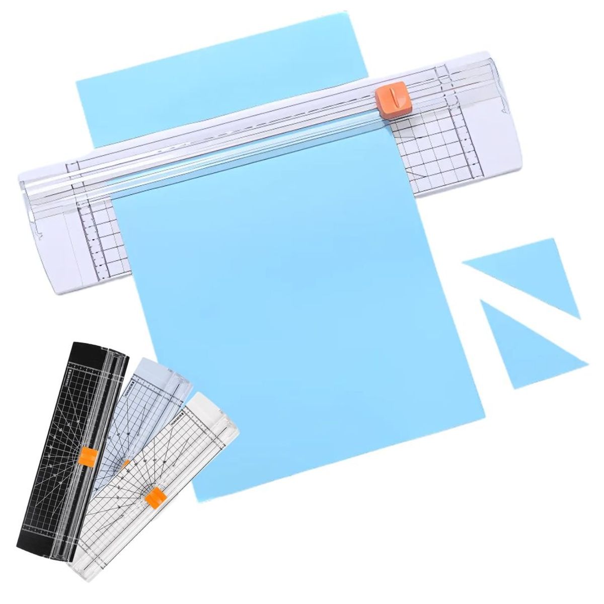 CRUSEC - Cutter Guillotina A4 Estudiantes Trabajo Papelería - Celeste