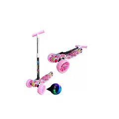 GENERICO - Scooter Monopatin Kids Plegable Diseños Ruedas Led Niño Rosa