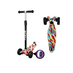 GENERICO - Scooter Monopatin Mix Many Colors Regulable Rueda Led