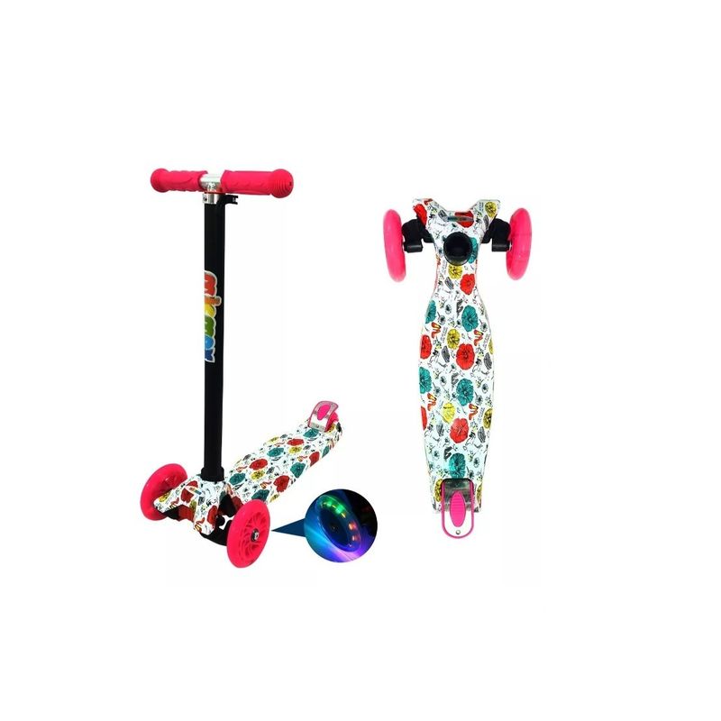 GENERICO - Scooter Monopatin Flores Niñas Regulable Ruedas Led