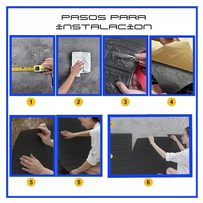 GENERICO - Laminas Autoadhesivas Decomural 3d Ladrillo Pared 70x77cm