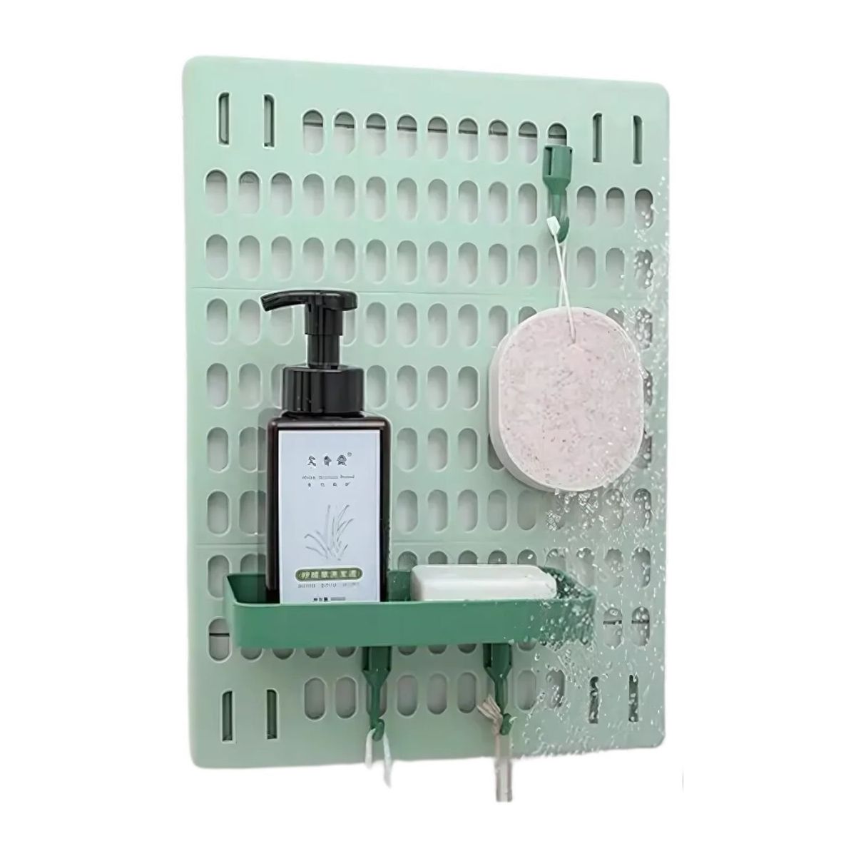GENERICO - Rejilla Soporte Plástico Baño Verde Rectangular Durable