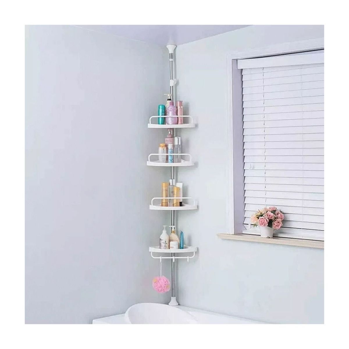 GENERICO - Esquinero Organizador De Ducha Baño Multiuso 4 Pisos Ajustable