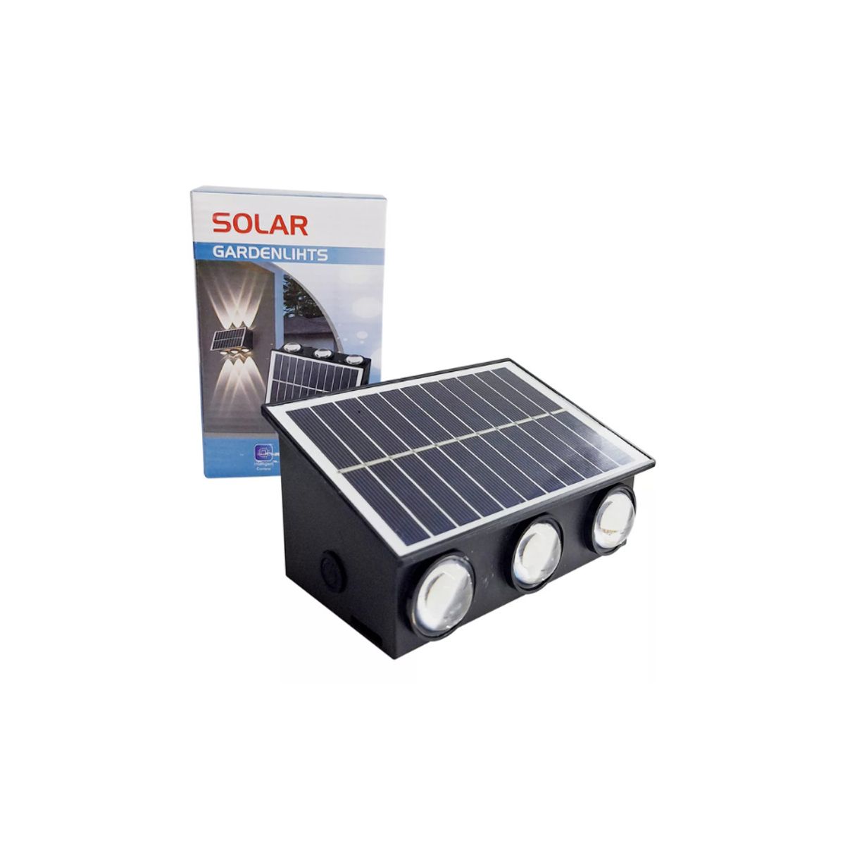 GENERICO - Lampara aplique Solar De Pared 6 Focos Para Exteriores bifocal