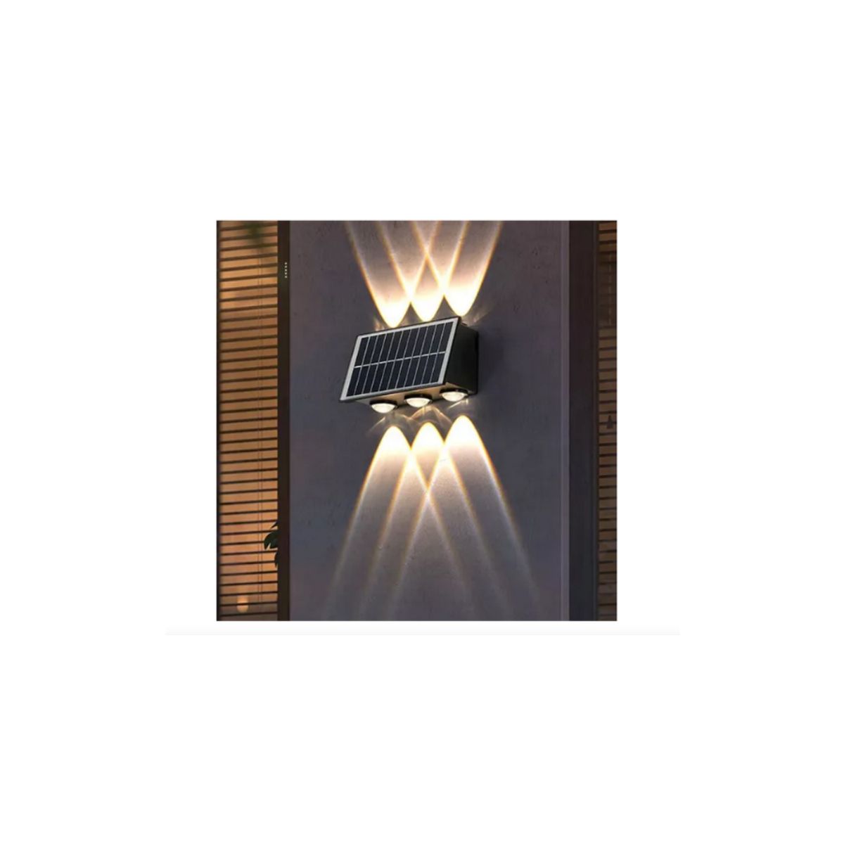 GENERICO - Lampara aplique Solar De Pared 6 Focos Para Exteriores bifocal