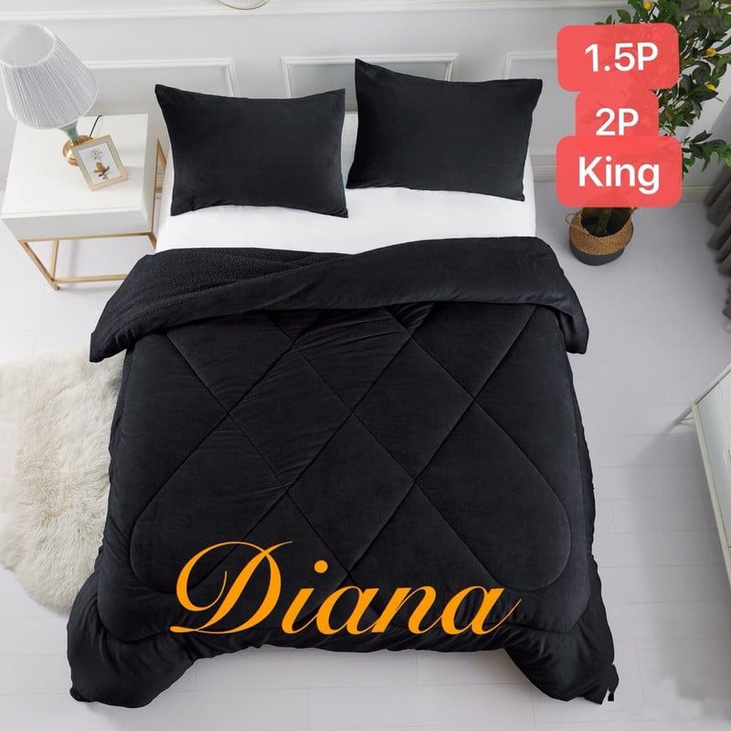 ANGELES DEL HOGAR - COBERTOR PLUSH CON CHIPORRO LISO KING NEGRO