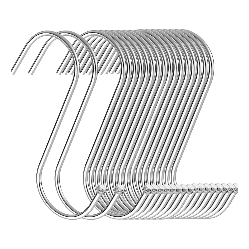 GENERICO - 20pcs Ganchos En S Acero Inoxidable Para Cocina Taller Baño