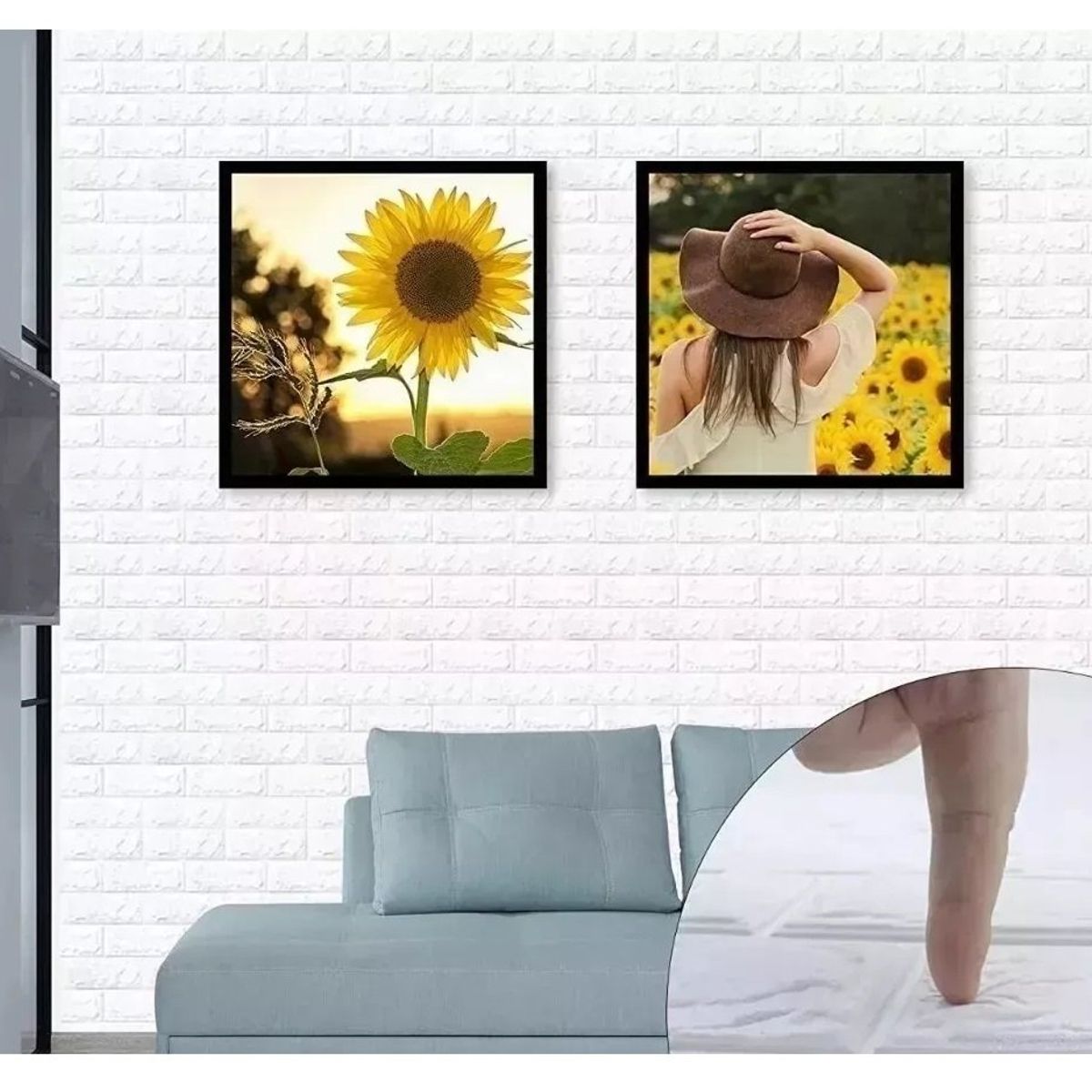 EOLAND - X12 Laminas Autoadhesivas Decomural 3d Ladrillo Pared 70x77