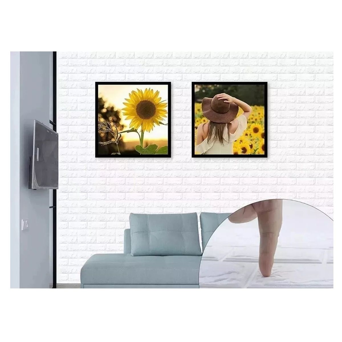 EOLAND - X12 Laminas Autoadhesivas Decomural 3d Ladrillo Pared 70x77