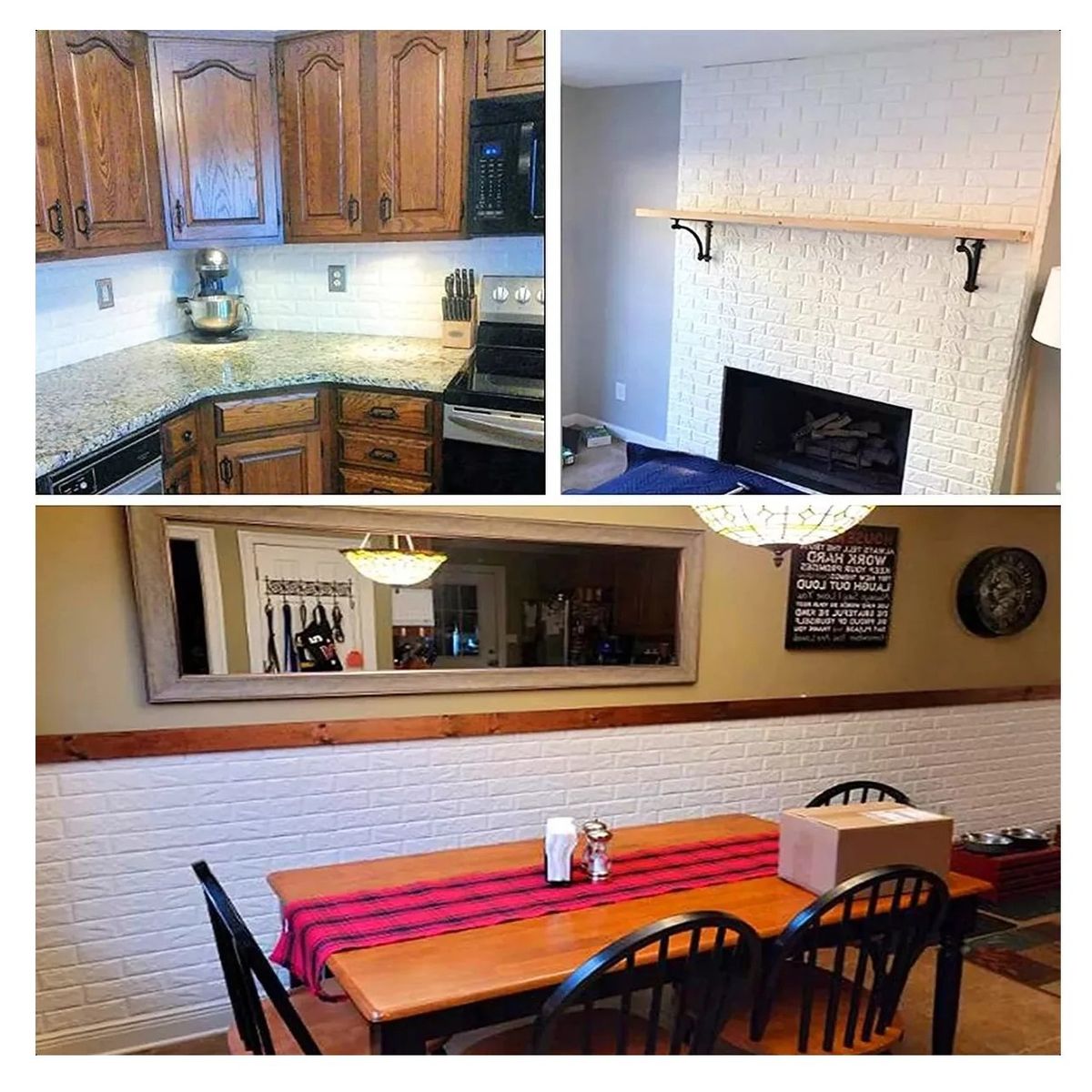 EOLAND - X12 Laminas Autoadhesivas Decomural 3d Ladrillo Pared 70x77