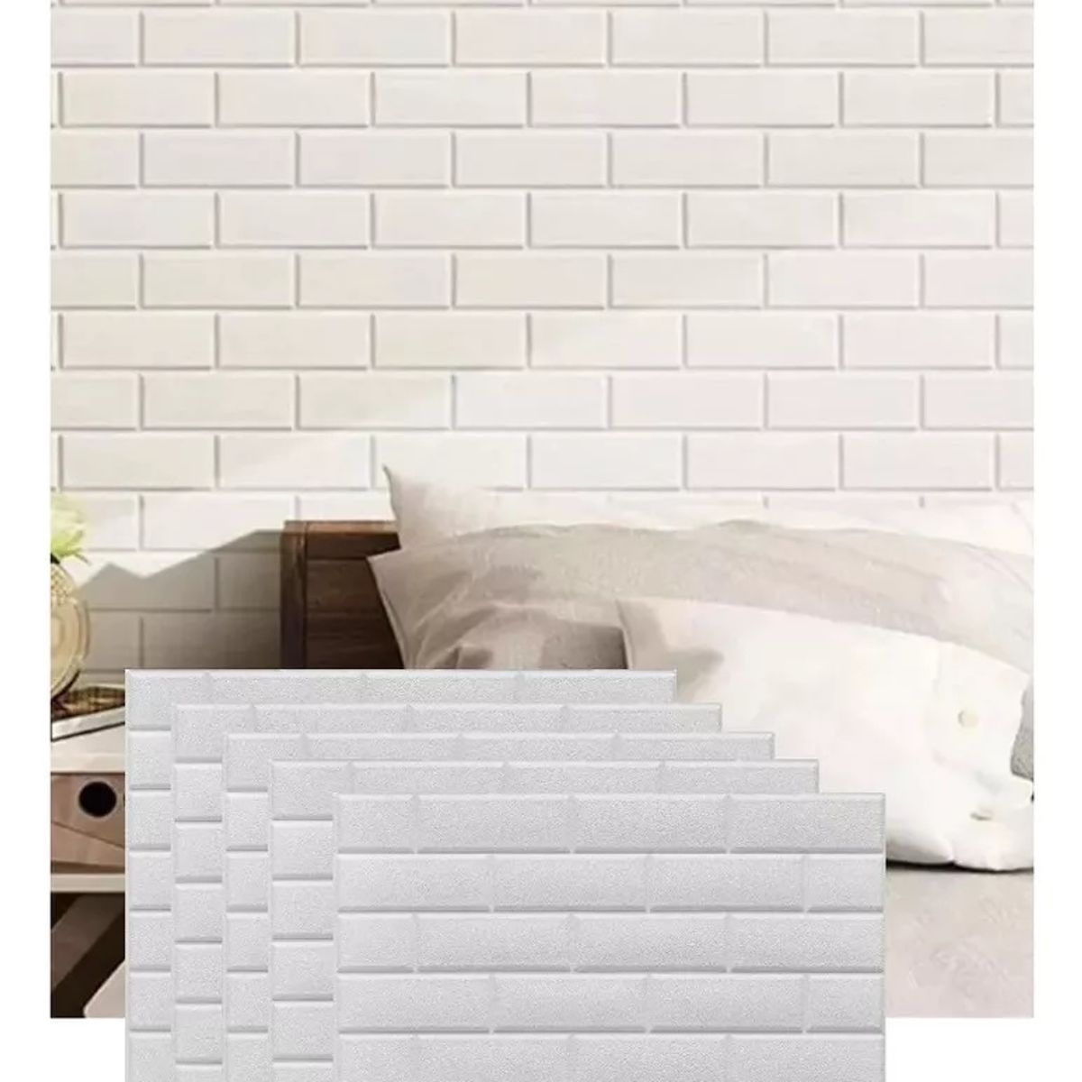 EOLAND - X15 Laminas Autoadhesivas Decomural 3d Ladrillo Pared 70x77