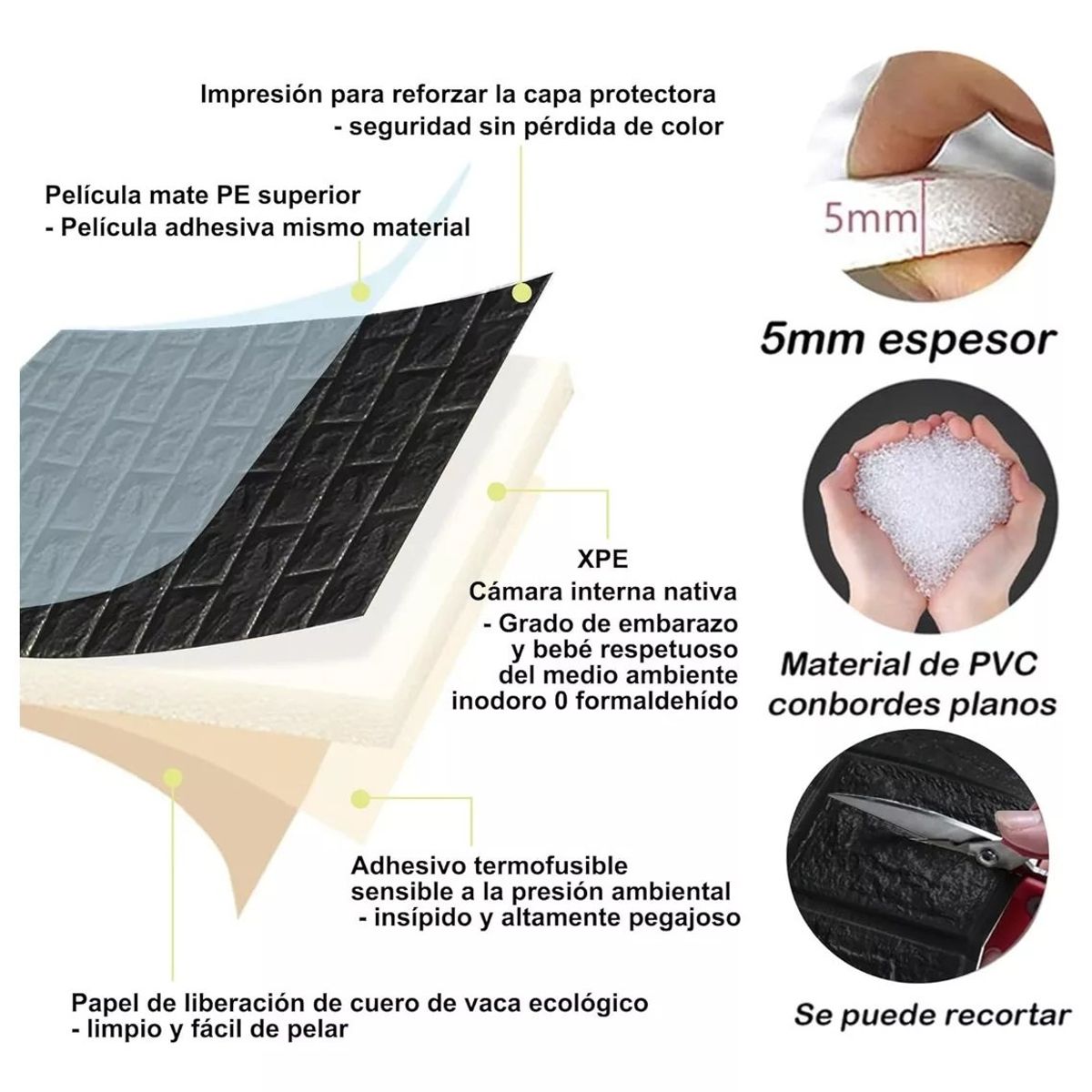 GENERICO - X15 Laminas Autoadhesivas Decomural 3d Ladrillo Pared 70x77
