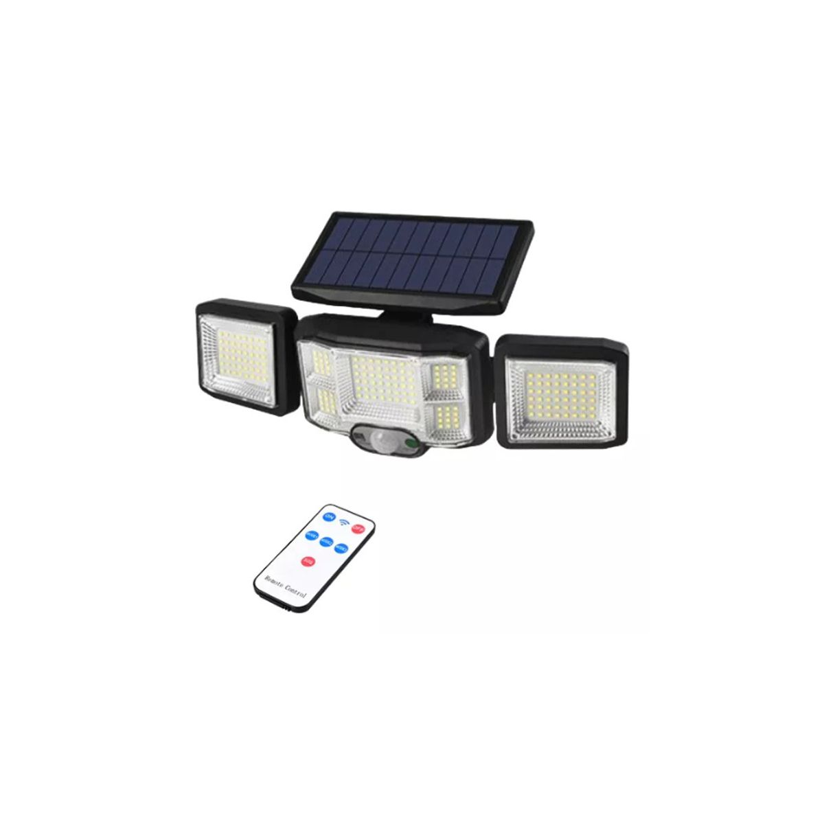 GENERICO - Lampara Panel Solar Sensor Movimiento Control Remoto Jardín