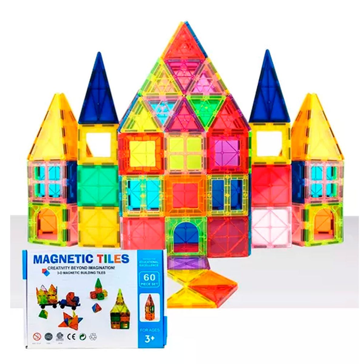 ESHOPANGIE - Juego De Bloques De Construcción Magnéticos 3d 60 Piezas