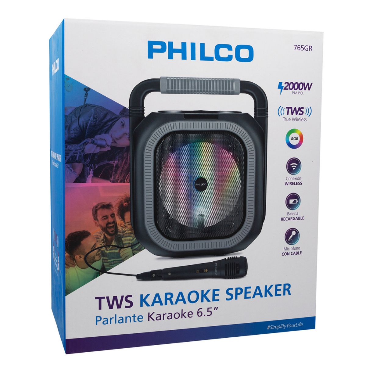 PHILCO - PARLANTE KARAOKE 765GR 6.5  PHILCO GRIS