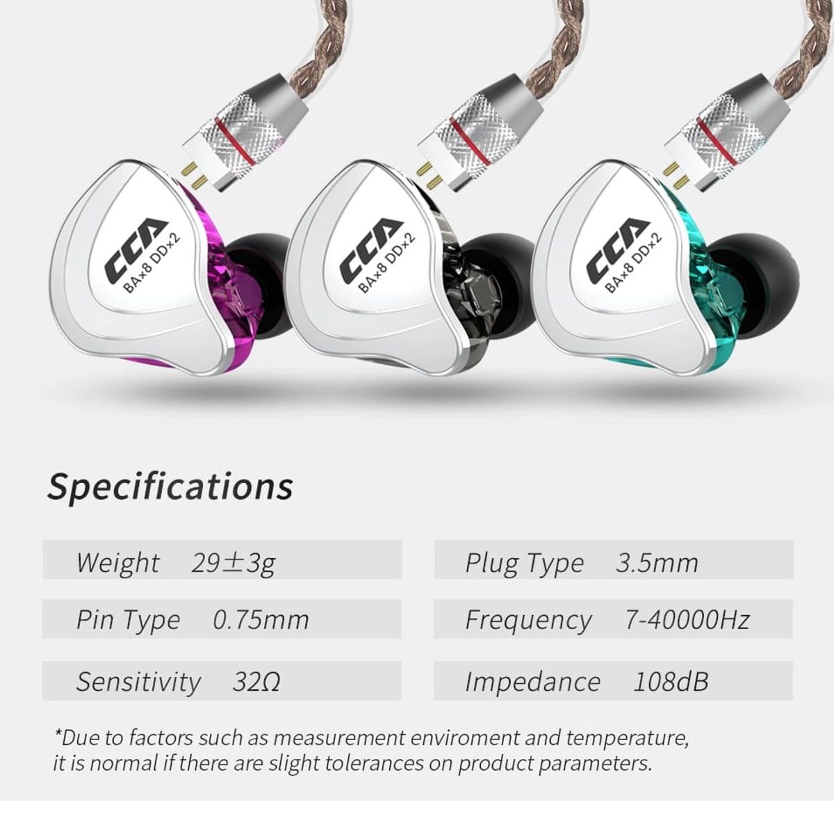 KZ - Audífonos Monitores CCA C10 + Espumas + Estuche