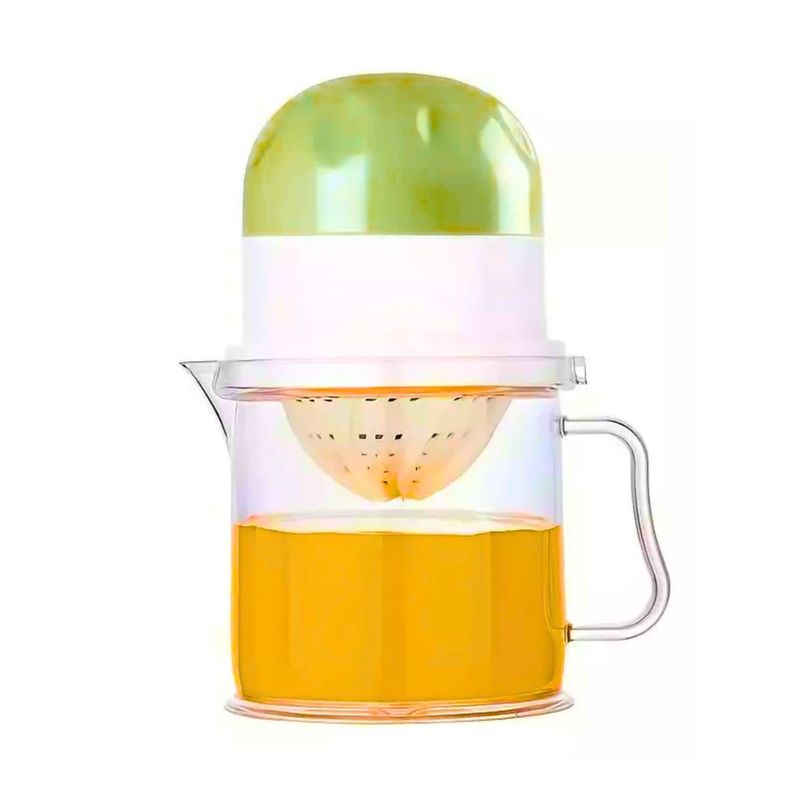 GENERICO - Exprimidor Manual Jugo Cítricos Transparente Verde Cocina