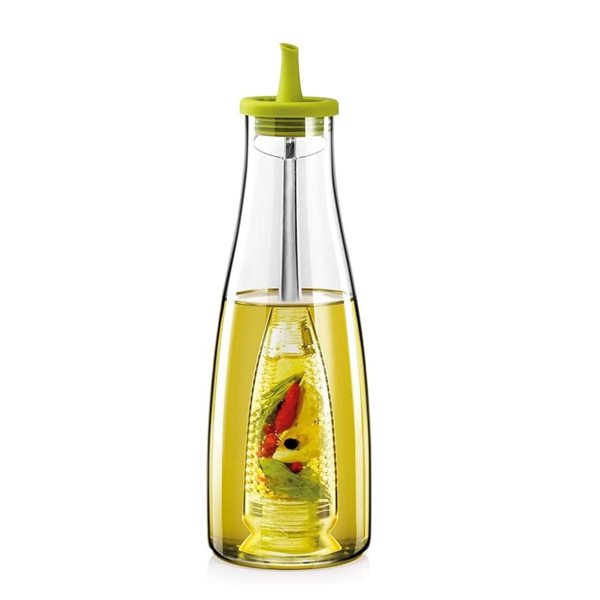 GENERICO - Botella Aceitera Vidrio Infusor Hierbas Cocina Moderna 500ml