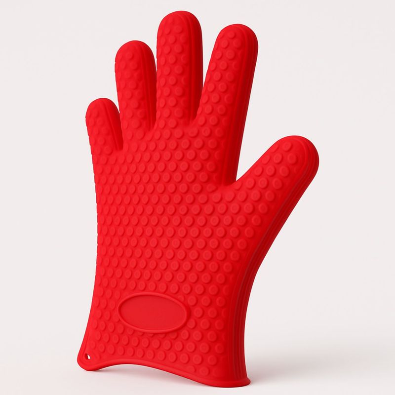 GENERICO - Guante Silicona Resistente Calor Cocina Barbacoa Horno Rojo