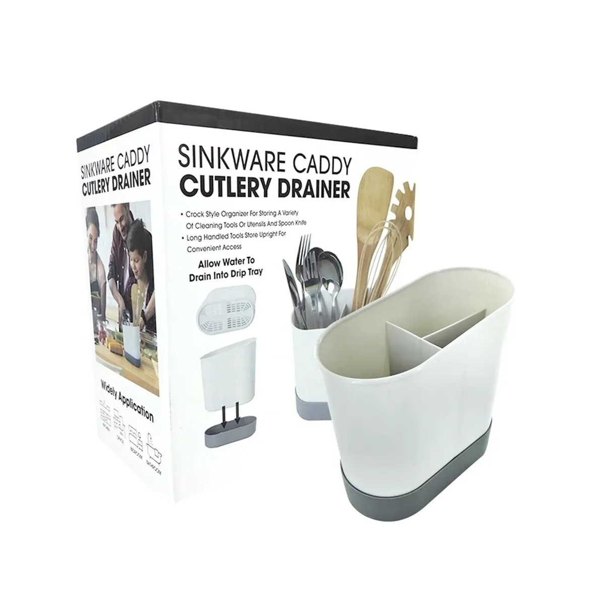 GENERICO - Escurridor de Cubiertos Organizador Cocina Moderno Blanco