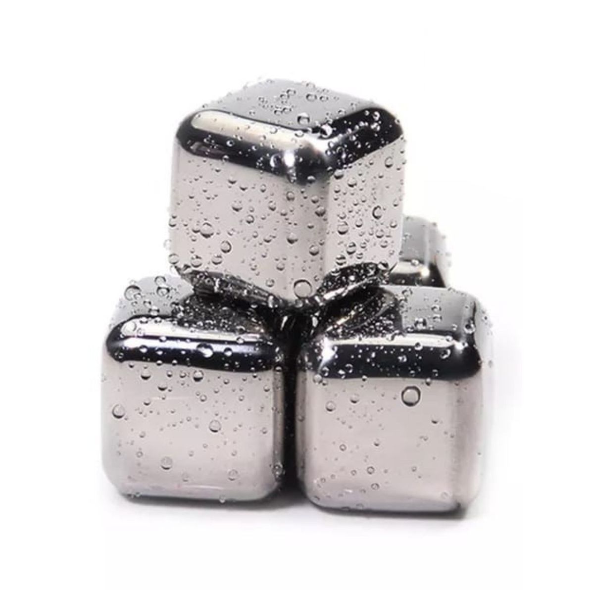 GENERICO - Pack 8 Cubos Enfriadores Bebidas Reutilizables Acero Cocina