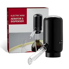 GENERICO - Aireador Dispensador Eléctrico Vino Negro con Boqilla