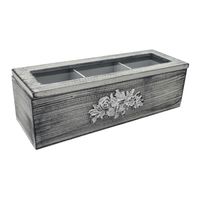 Caja De Te Porta Te Caja De Madera Para Te Gris 3 Divisiones