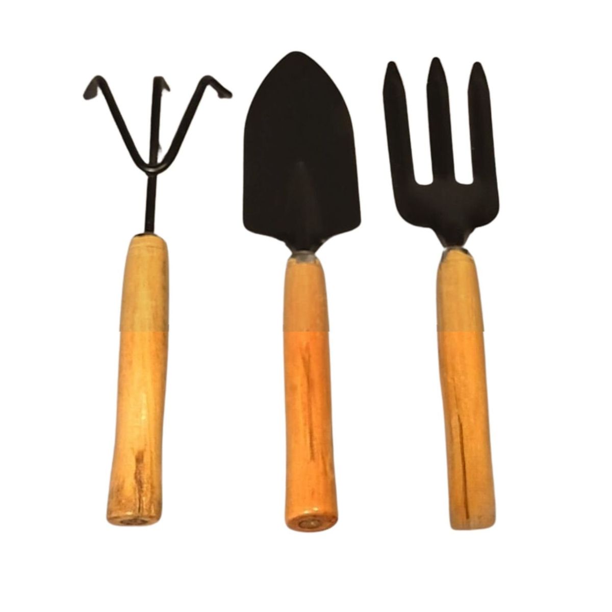 GENERICO - Pack 3 Piezas Herramientas Jardinería Mango Madera Durable