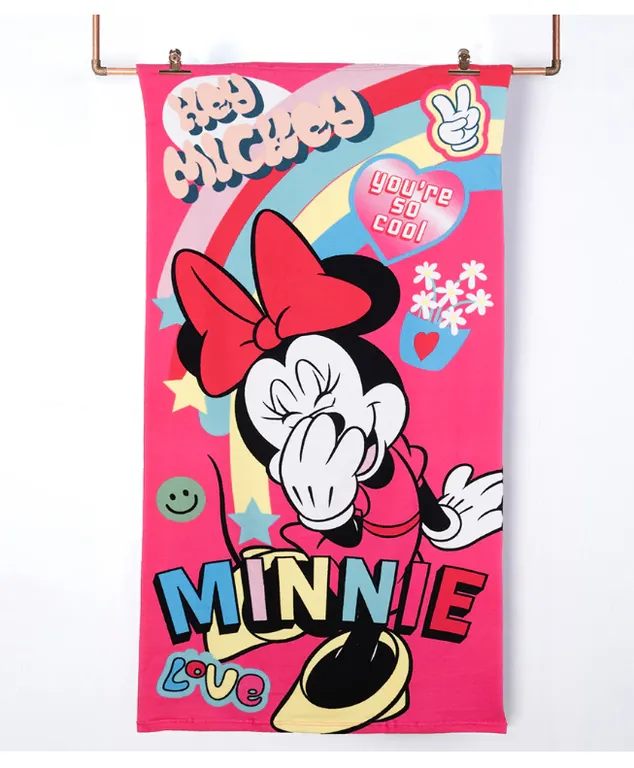 Toalla De Bano O Playa  Infantil 70x140 Con Bolso MINNI LOVE