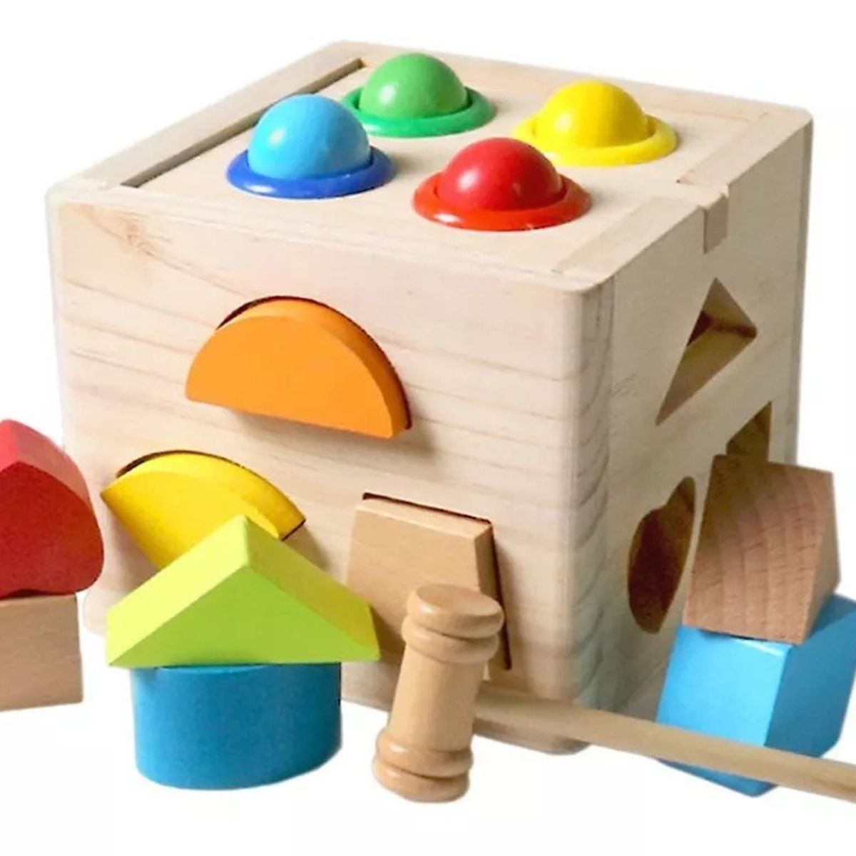 GENERICO - Cubo Didáctico Multi Encaje Para Martillar Juguete De Madera
