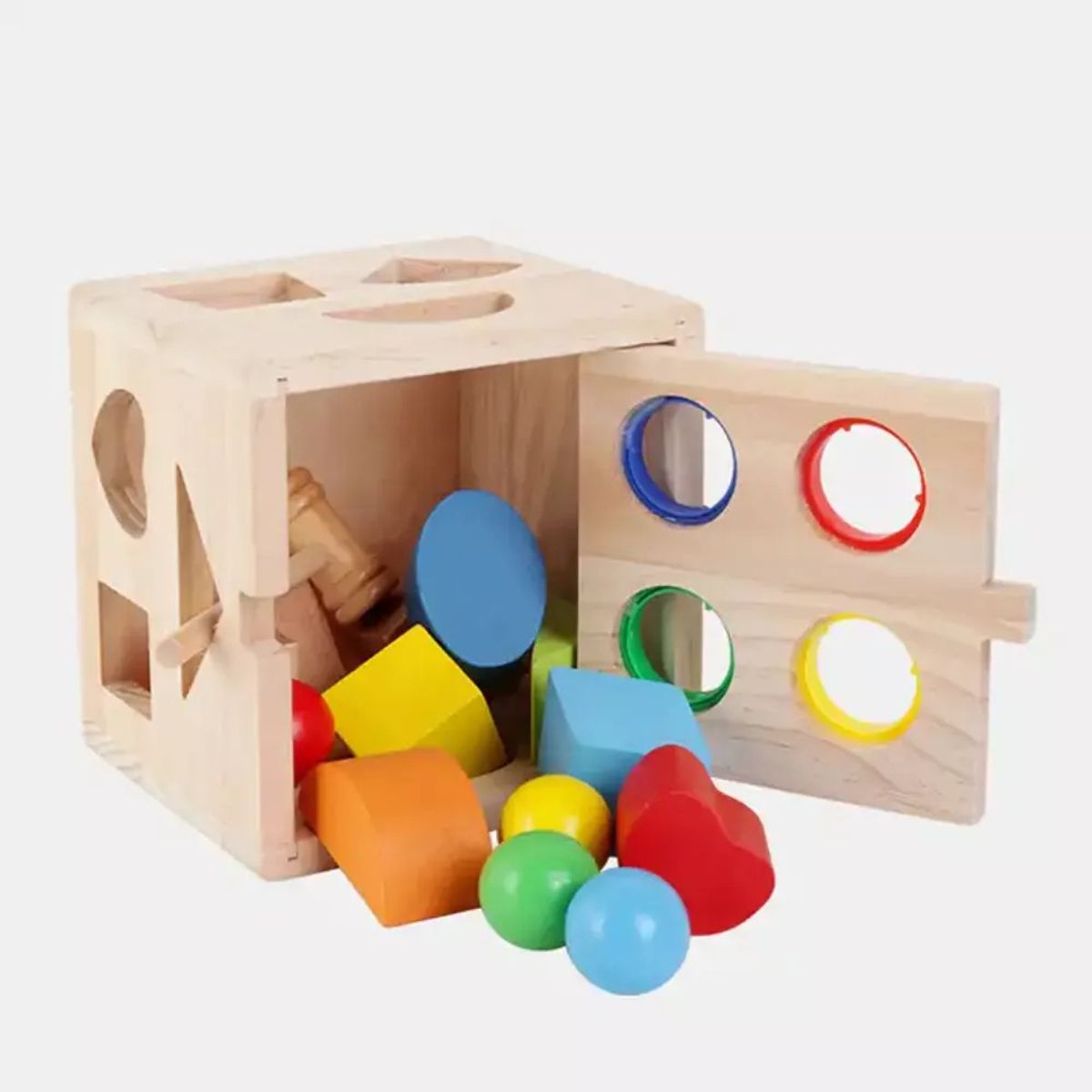 GENERICO - Cubo Didáctico Multi Encaje Para Martillar Juguete De Madera