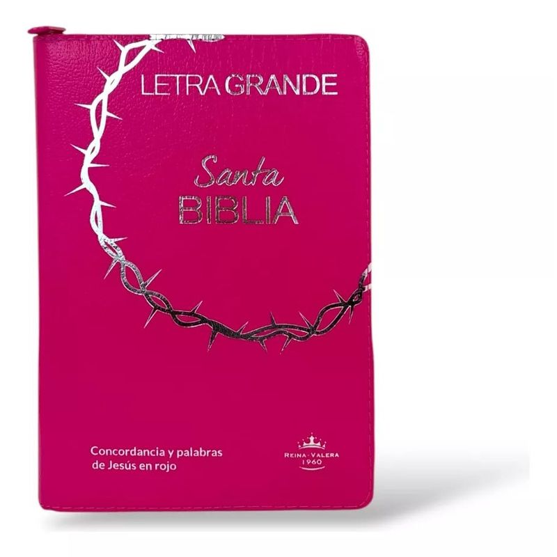 SOCIEDADES BIBLICAS UNIDAS - Biblia Reina Valera 1960 Letra Grande 12 Puntos Rosado  Indice y Cierre