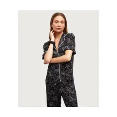 LOUNGE - Set Pijama Dreamy Tigres Cosmicos Negro