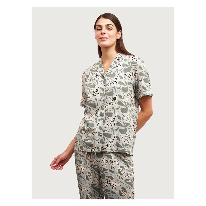 LOUNGE - Pijama Dreamy Tigres Y Hojas Verde LOUNGE
