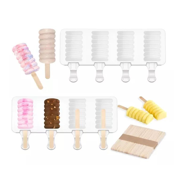 GENERICO - 2 Molde Helado Silicona Molde Helados Moldes Paletas Mini395