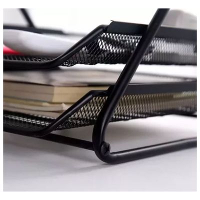 Imagen 2 del producto Organizador Escritorio Doble Bandeja Metálica Negro Oficina