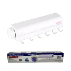 GENERICO - Colgador Ropa Pared Multifuncional Blanco Lineas Ropa