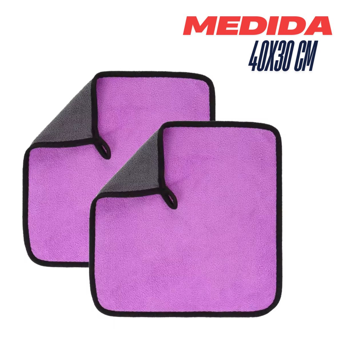 GENERICO - Set de 12 paños para auto microfibra 400 grs medida 30x40 cm