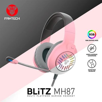 Imagen 2 del producto Audífonos MH87 BLITZ RGB Gaming Rosado