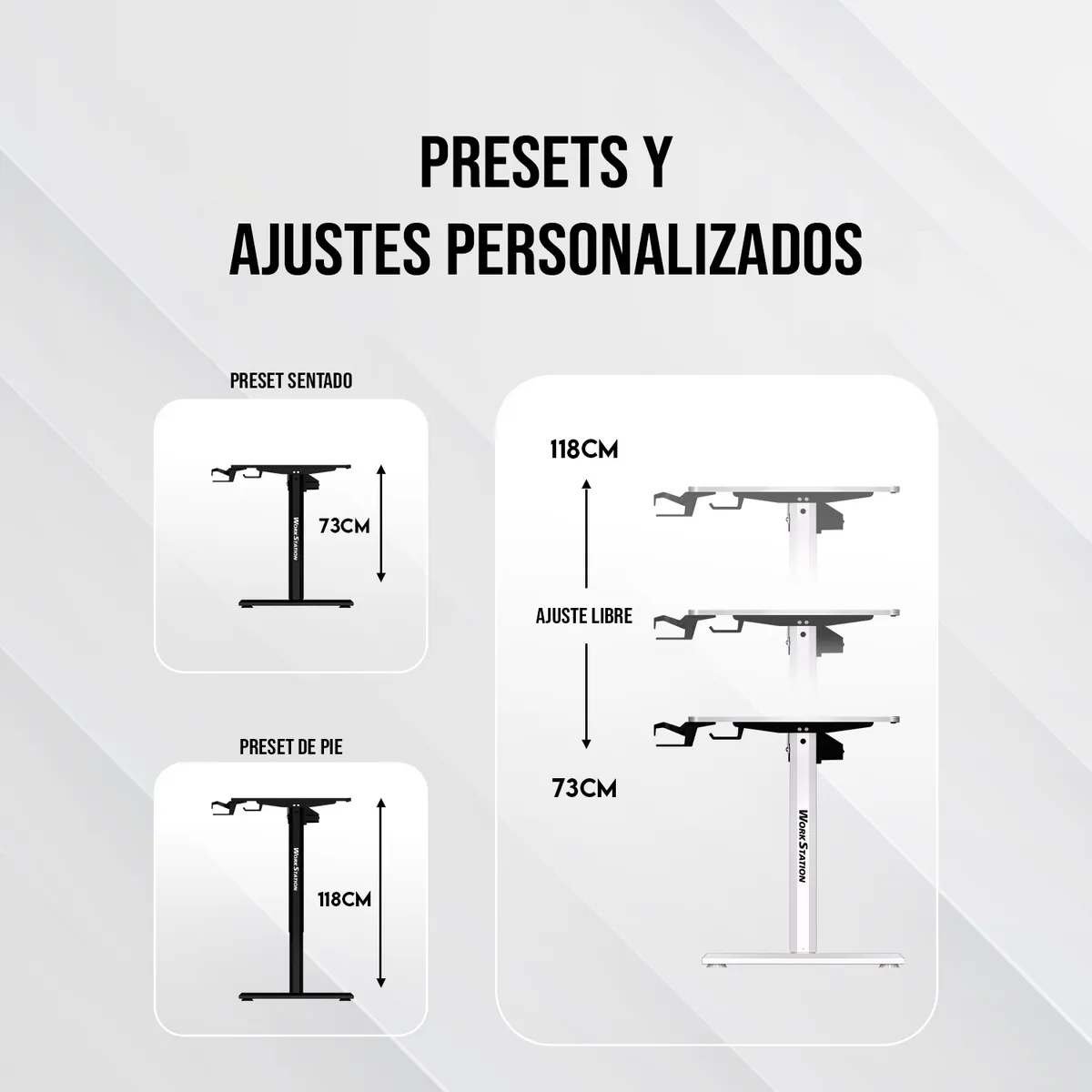 FANTECH - Escritorio FANTECH WorkStation WS311 Pro Elevación Desk Negro